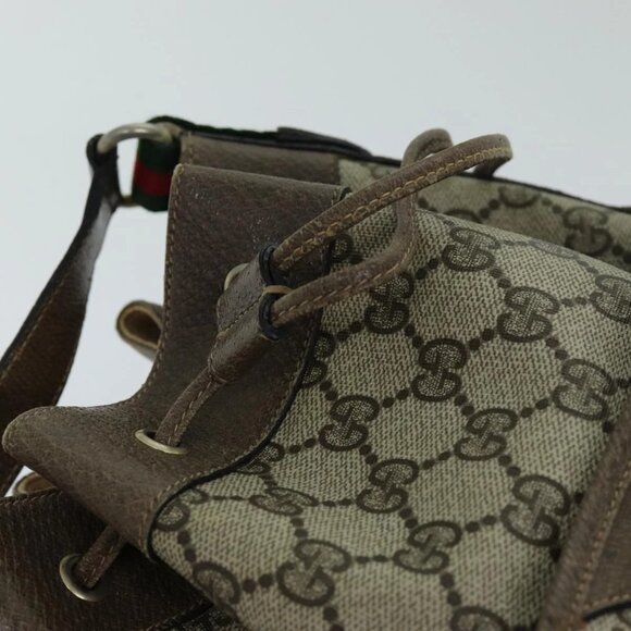 GUCCI Web Sherry Line GG Supreme Shoulder Bag Beige Red 41 02 033 Auth ep4290 - Picture 7 of 16